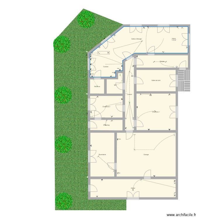 PP villa Nicole Sohann. Plan de 14 pièces et 181 m2