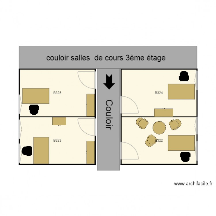 Couloir 3ème Collège universitaire. Plan de 0 pièce et 0 m2