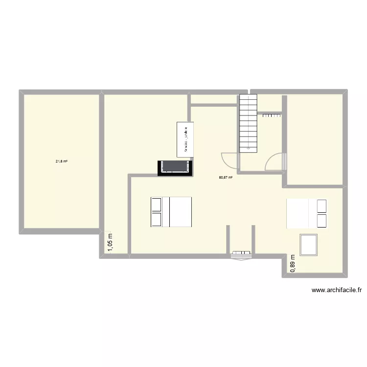 Stephenson. Plan de 2  et 102 m²