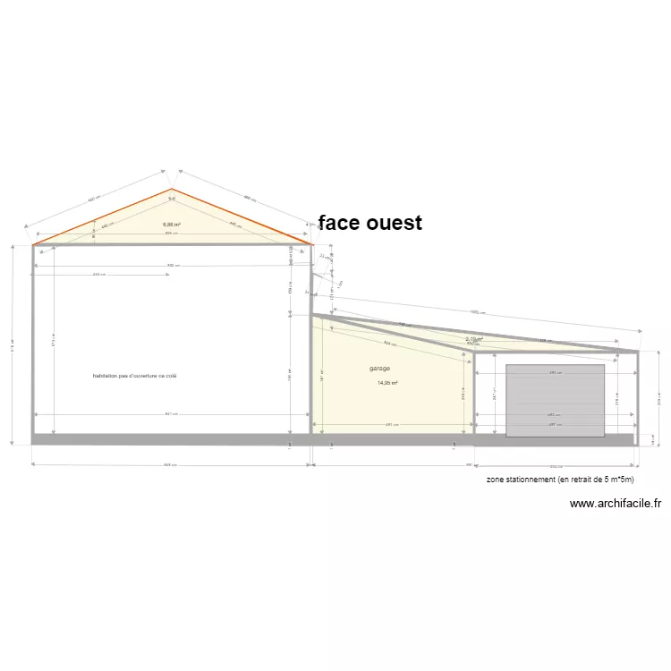 face ouest pcmi5. Plan de 