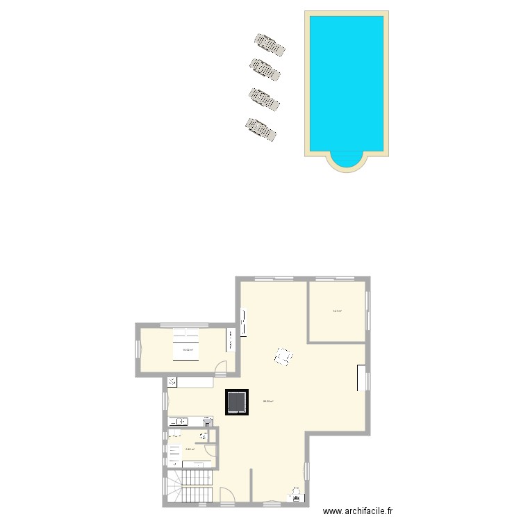 Maison Stefanie projet. Plan de 5 pièces et 135 m2