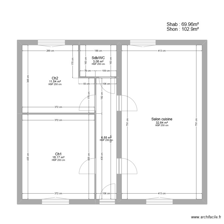 Masméjean existant. Plan de 0 pièce et 0 m2