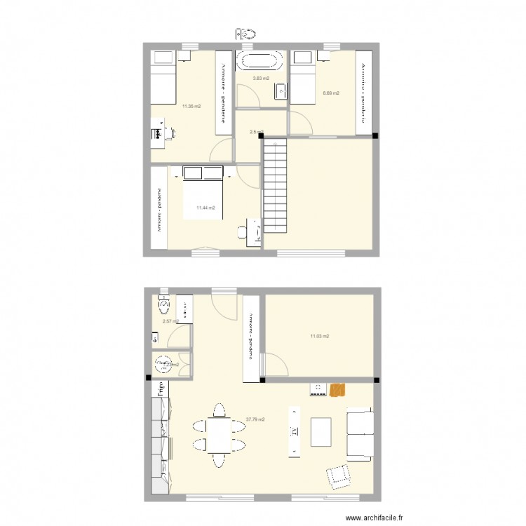 appart philippe trames 2x4m 2. Plan de 0 pièce et 0 m2