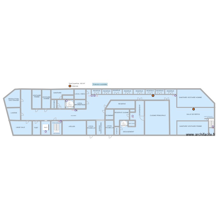Plan Borne WIFI Sous Sol. Plan de 0 pièce et 0 m2