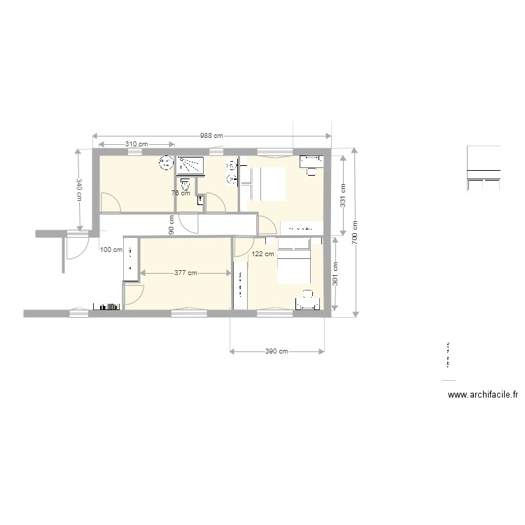 Guillaume Chambre   4. Plan de 4 pièces et 47 m2