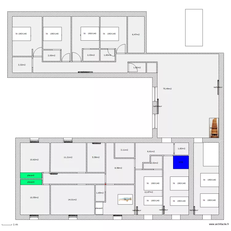 etage 2  radiateur. Plan de 