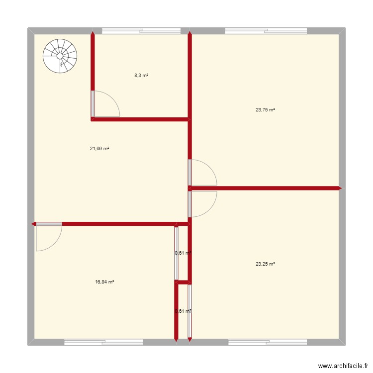 Local St-Jacques-sur-Darnétal - Etage. Plan de 7 pièces et 95 m2