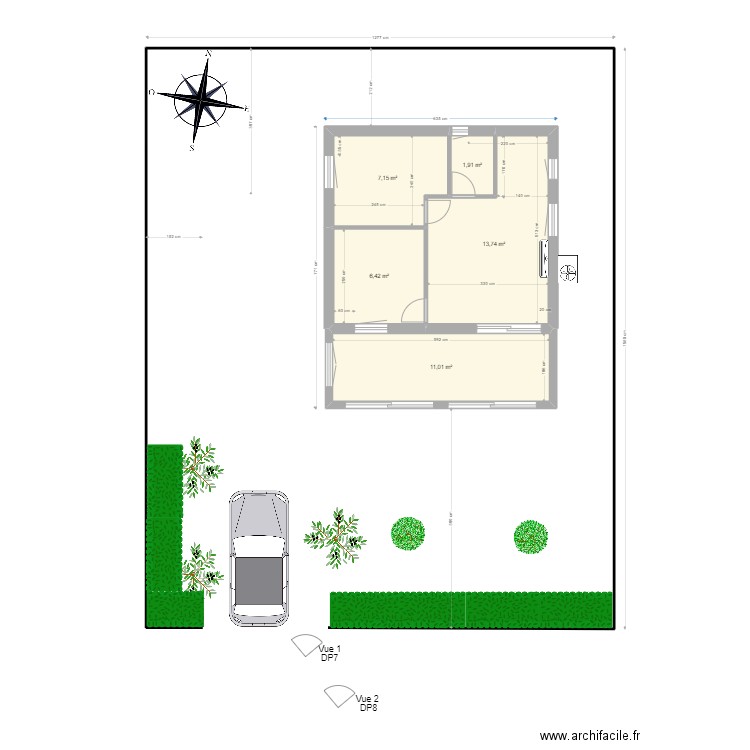 Plan Maison Khélus. Plan de 5 pièces et 40 m2
