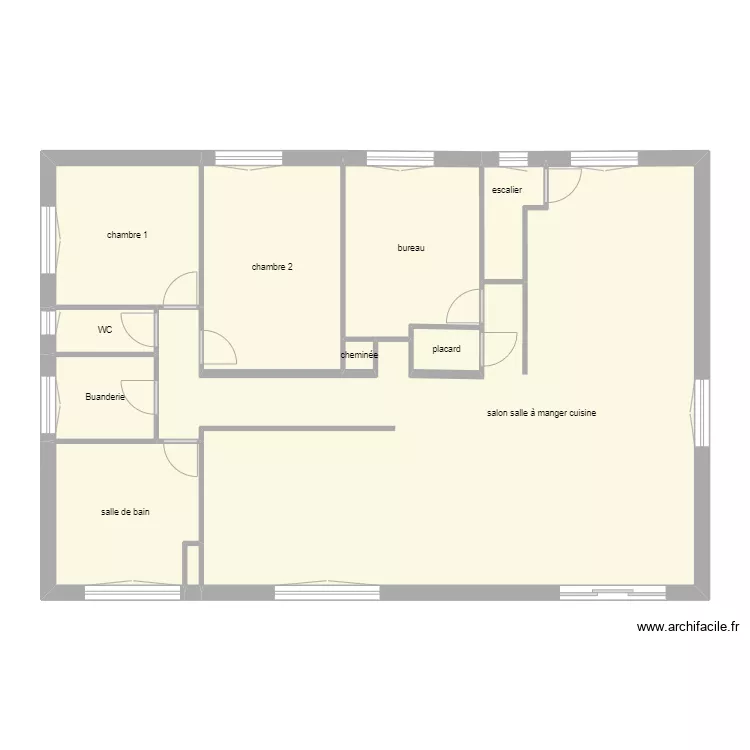 Mouzay 1e &eacute;tage non meubl&eacute;. Plan de 
