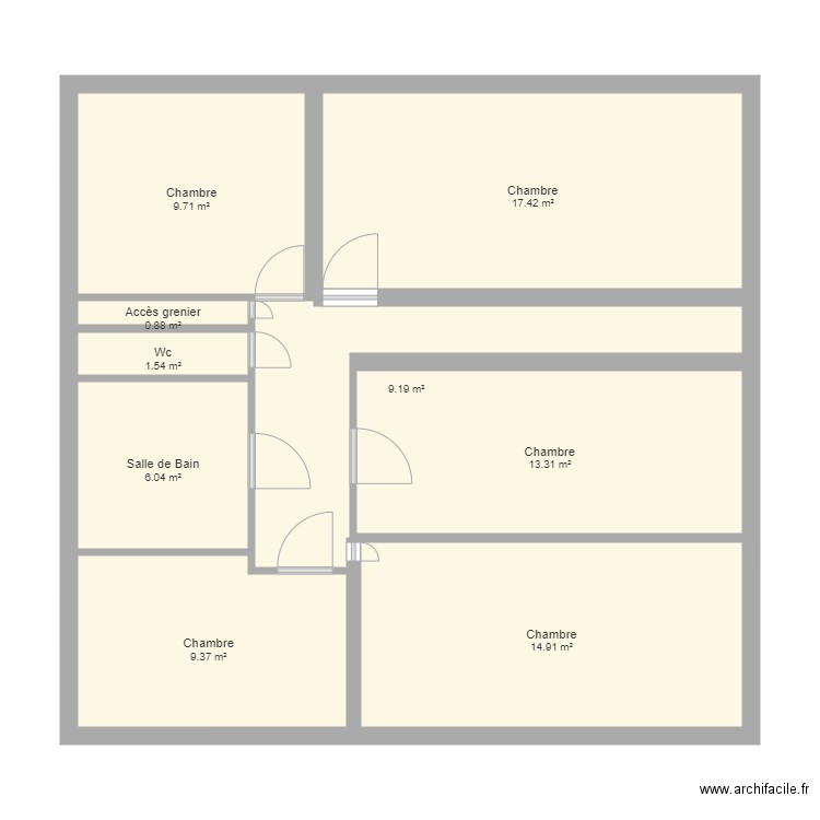 1er etage. Plan de 0 pièce et 0 m2