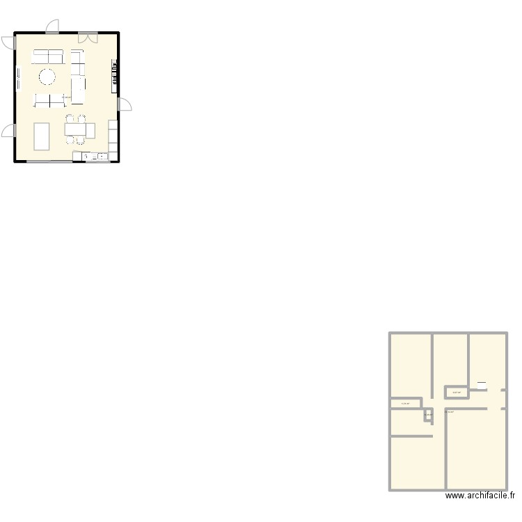 1013. Plan de 4 pièces et 77 m2