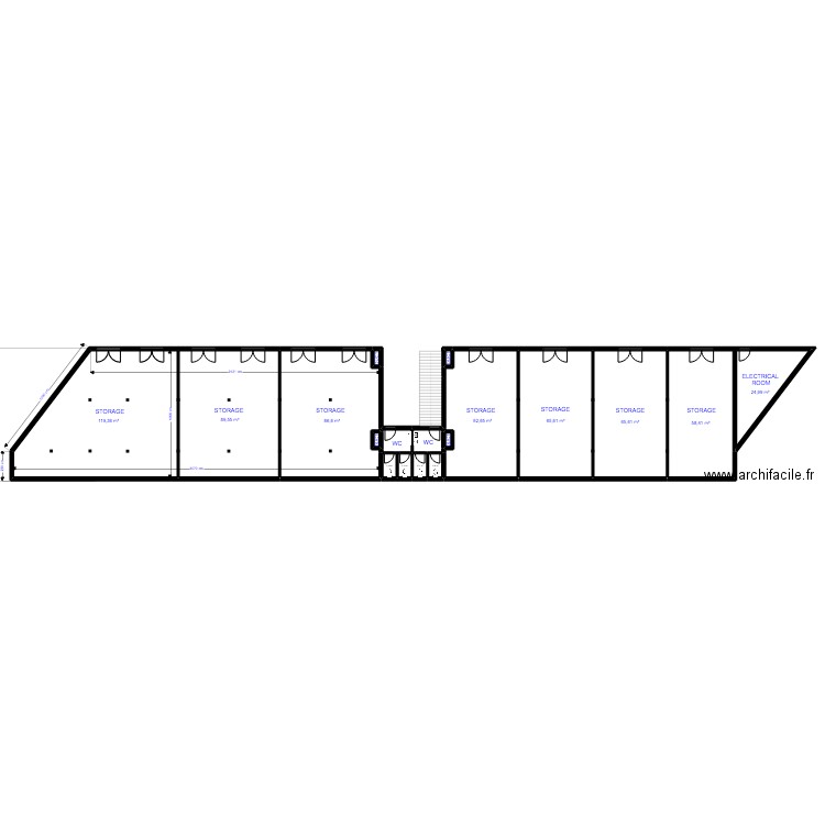 LAYOUT BUILDING SP. Plan de 74 pièces et 2740 m2