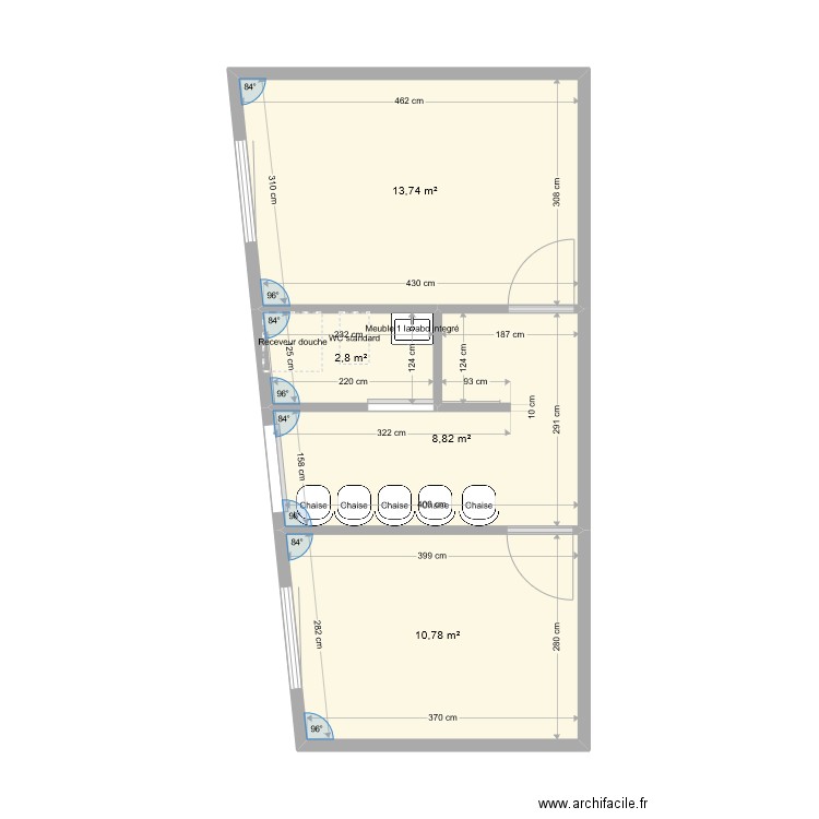 PLAN BUREAU CHRISTEL SAINT ANGE METHON. Plan de 4 pièces et 36 m2