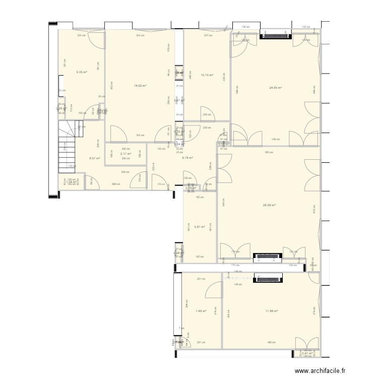 29 crs FR v0.1. Plan de 23 pièces et 148 m2