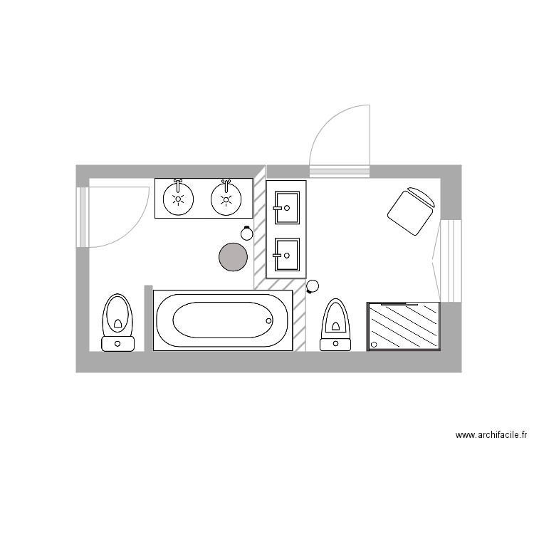 Gorre SDB 1. Plan de 0 pièce et 0 m2