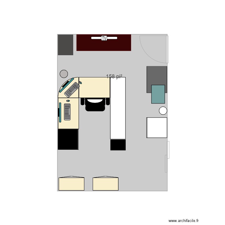 Bureau 1H. Plan de 0 pièce et 0 m2