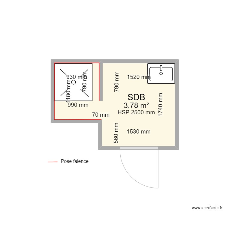 Richter / D22040470. Plan de 1 pièce et 4 m2