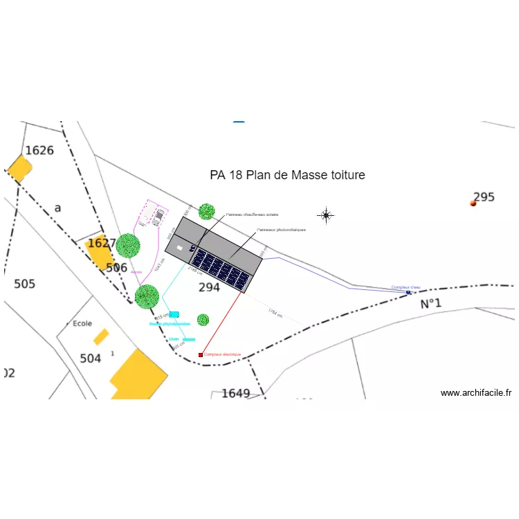 permis A 0294 plan de masse. Plan de 