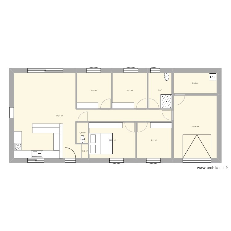 PLAN MAISON LOT 30 MACEY . Plan de 10 pièces et 121 m2