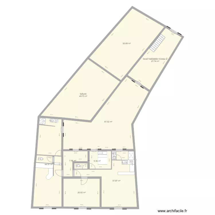 MASQUE DE DEPART 2 EM ETAGE PROJET erdf. Plan de 