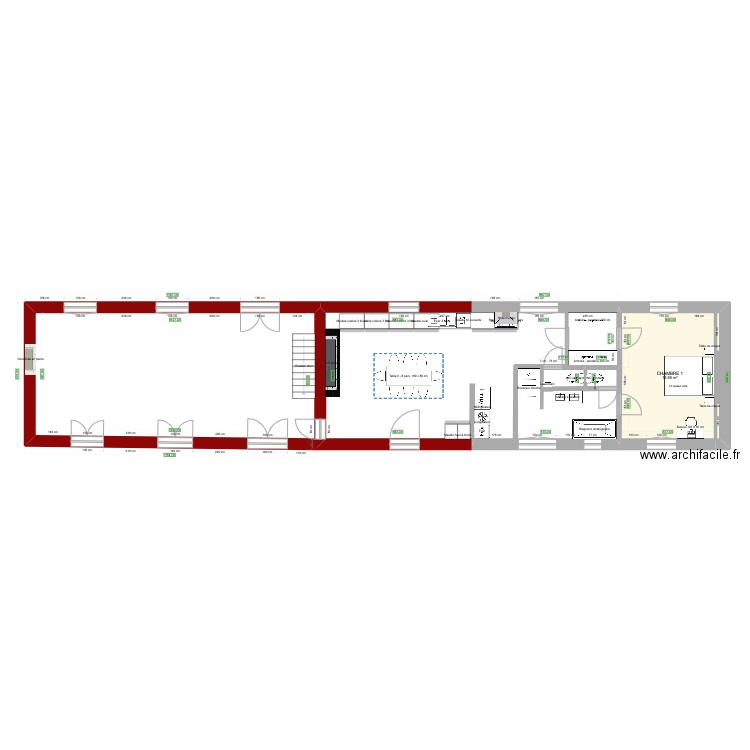 SERVOLLE Projet 2023-2. Plan de 1 pièce et 20 m2