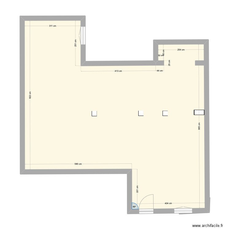 castello 44 . Plan de 1 pièce et 76 m2