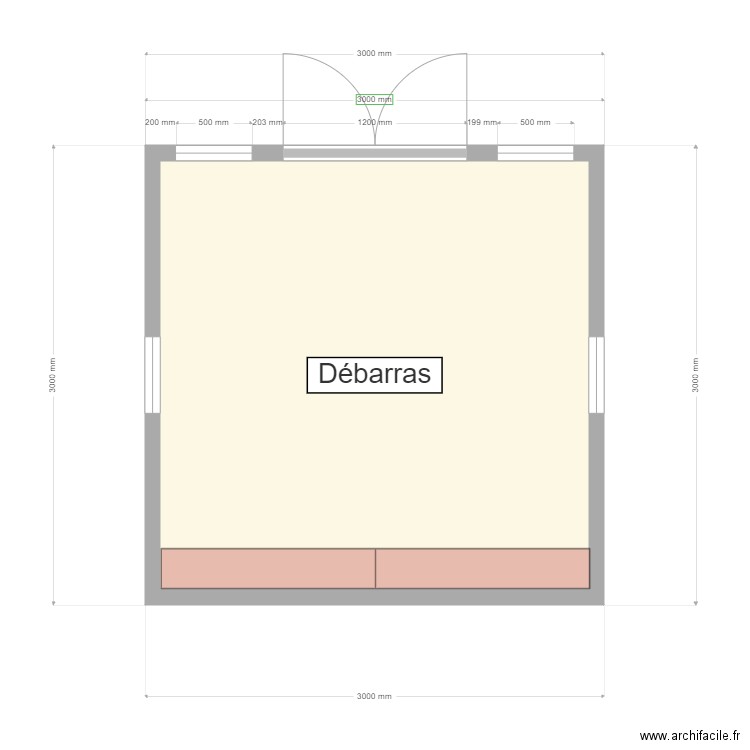 cabanon. Plan de 1 pièce et 8 m2