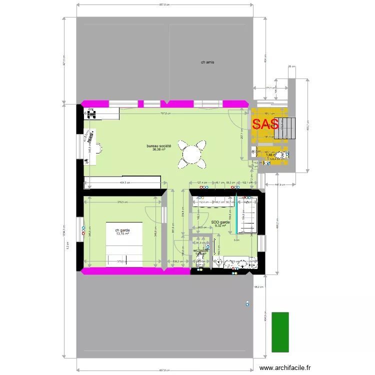  annexe garde ourdis 152  121  65m2. Plan de 