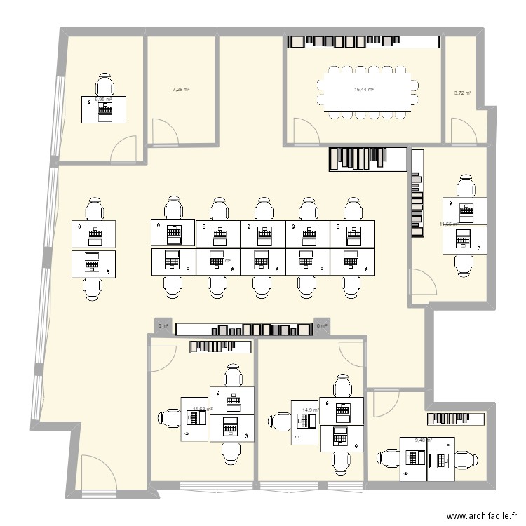 Causette v3. Plan de 11 pièces et 177 m2