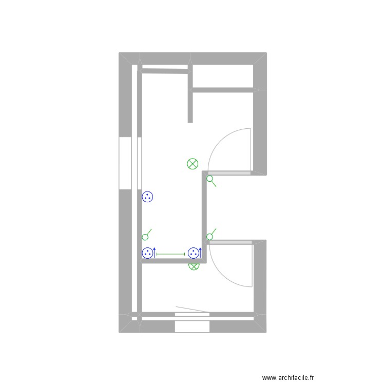 Salle de bains - WC Etage elec. Plan de 7 pièces et 7 m2