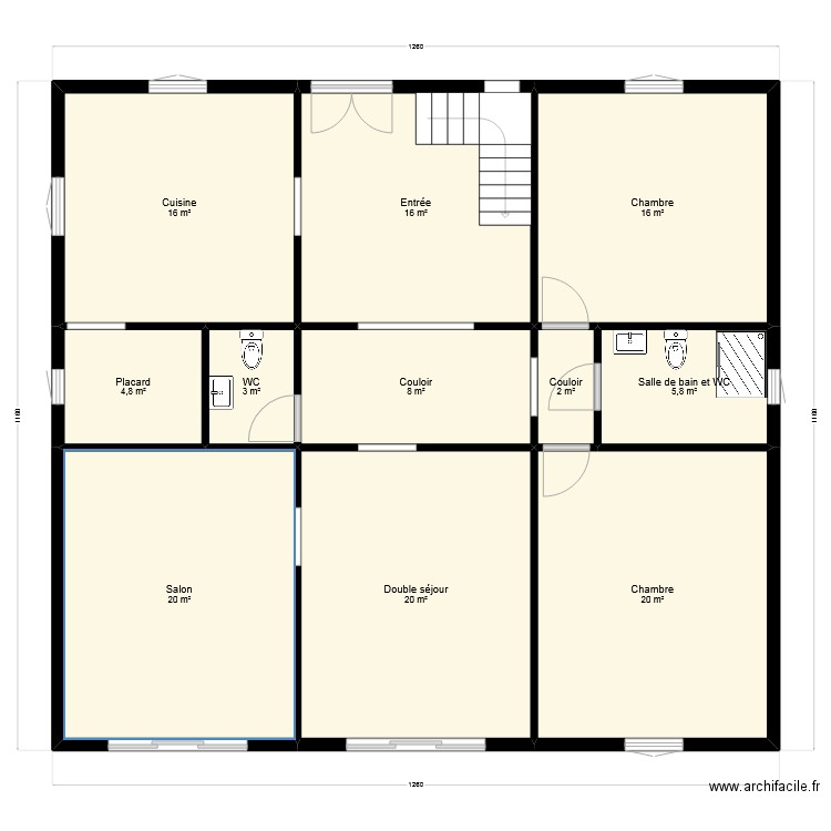 must02. Plan de 11 pièces et 132 m2