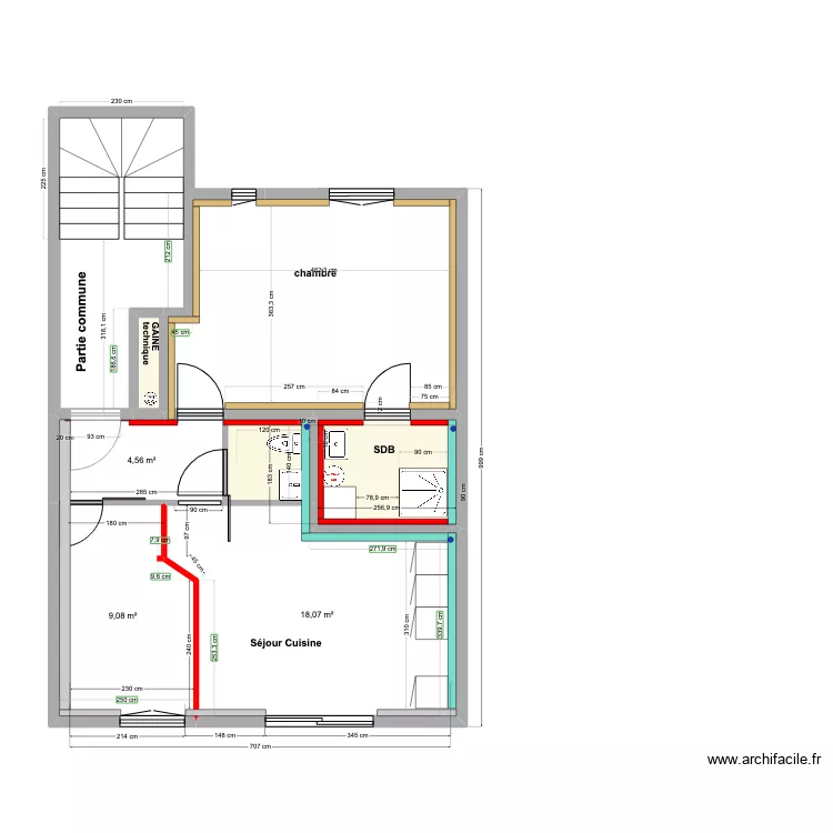 LOT A  TROIS PIECES 1ER 02 2023. Plan de 