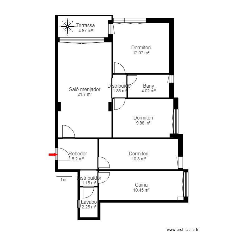 ED. CASTOR. AV. DEL FENER 21 3-2. ESCALDES. Plan de 11 pièces et 83 m2