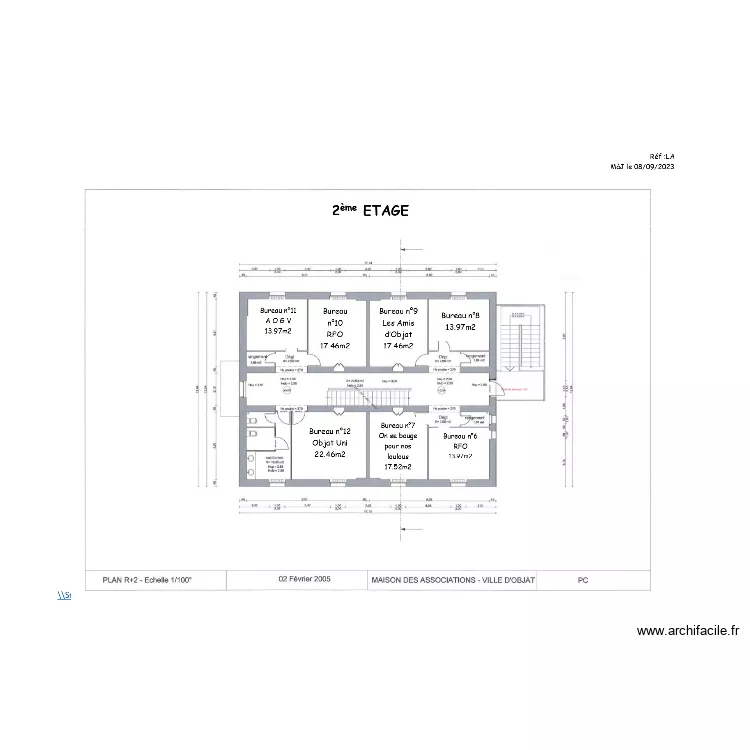 2&egrave;me &eacute;tage OBJAT. Plan de 