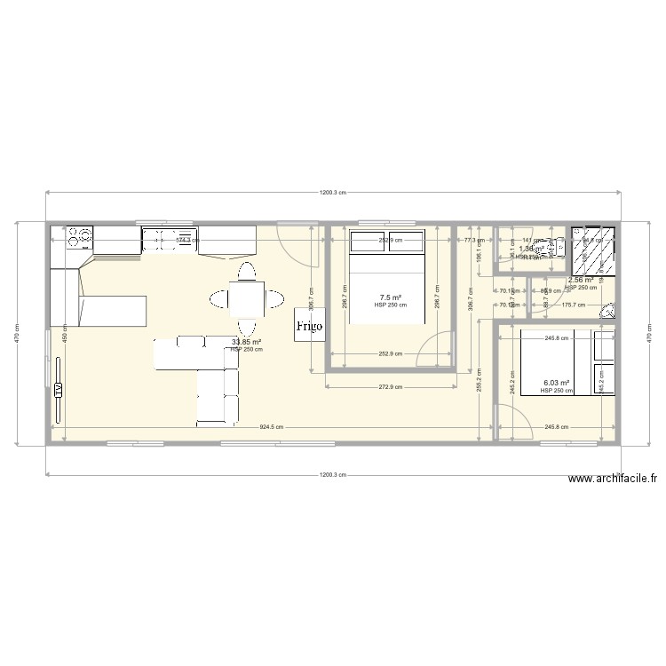 plan aménagement container JUJU. Plan de 0 pièce et 0 m2