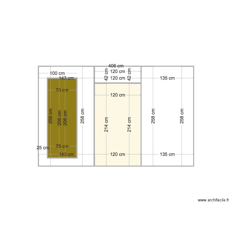 Plan mur séjour cuisine. Plan de 0 pièce et 0 m2