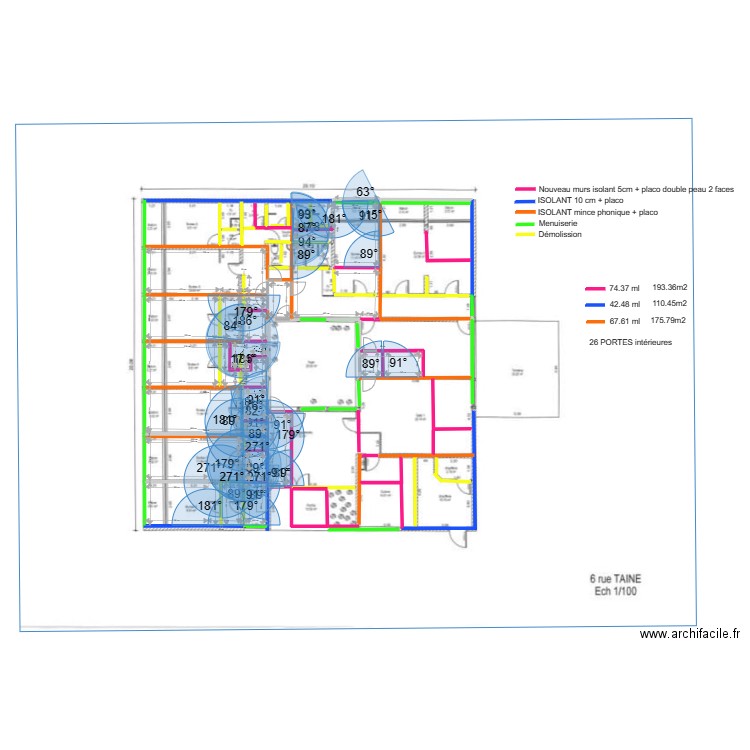 plan modification albi. Plan de 13 pièces et 183 m2