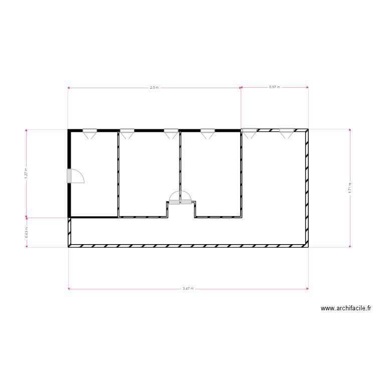 ETAGE 2. Plan de 4 pièces et 5 m2