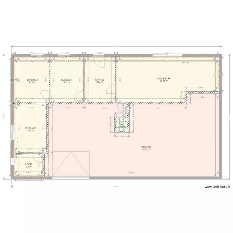 BATIMENT BACQUEVILLE EN CAUX. Plan de 