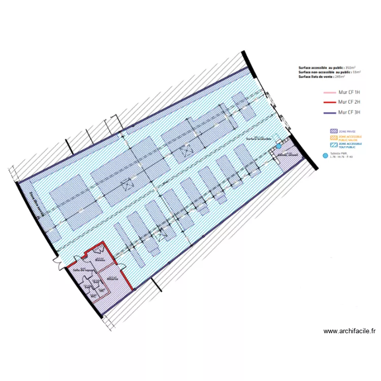 Stock priv&eacute; Allones avant projet. Plan de 