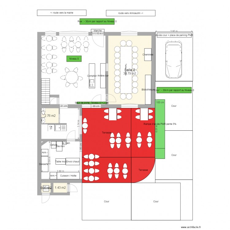 Plan restaurant. Plan de 0 pièce et 0 m2