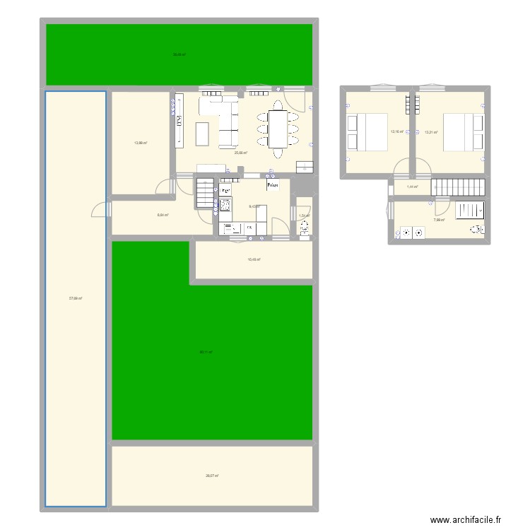 Maison Mito V2. Plan de 17 pièces et 313 m2