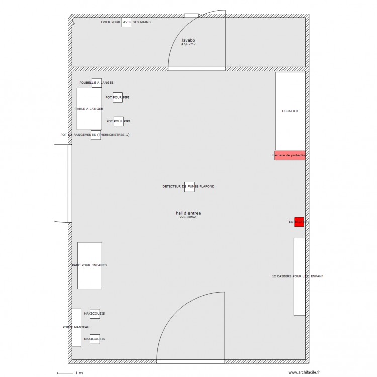 HALL D ENTREE ACCUEILLANTE  CONVENTIONNE. Plan de 0 pièce et 0 m2