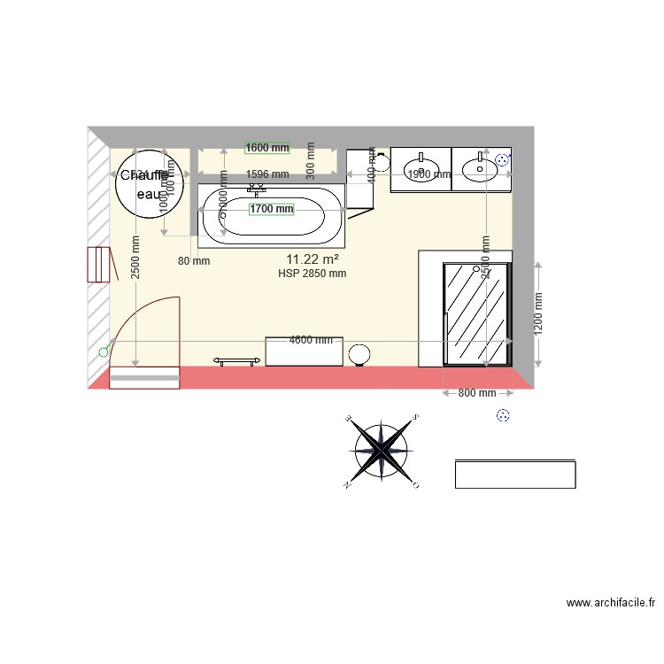 sdb 1ER FDS. Plan de 0 pièce et 0 m2