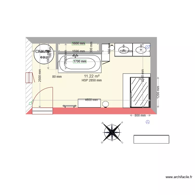 sdb 1ER FDS. Plan de 