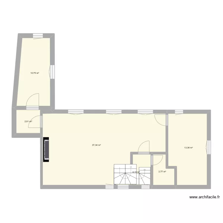 Maison Rochevalier 1er &eacute;tage. Plan de 