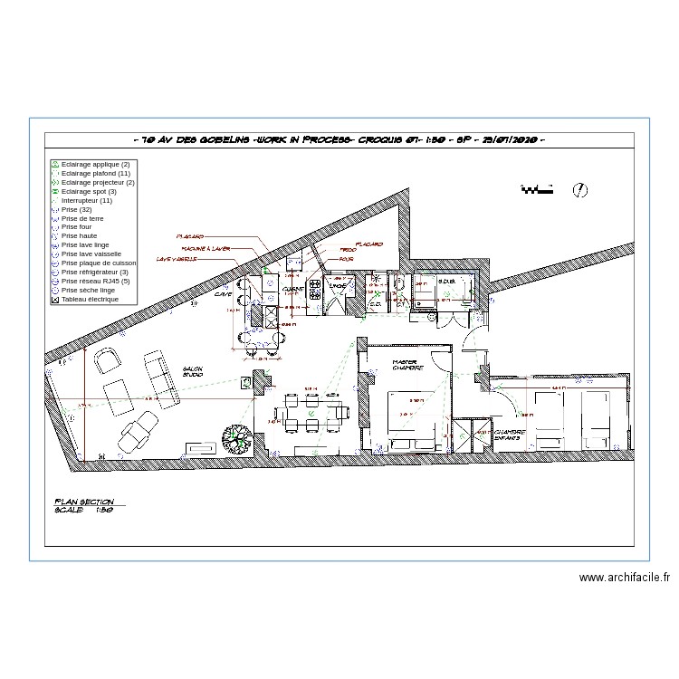 gobelins. Plan de 0 pièce et 0 m2