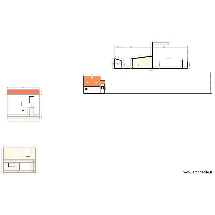 plan de coupe façade . Plan de 11 pièces et 99 m2