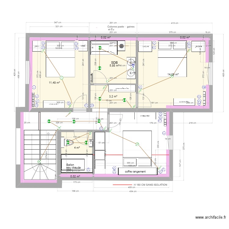 LEROUX LA BAULE R+1 Electricité 18;04.2023. Plan de 0 pièce et 0 m2
