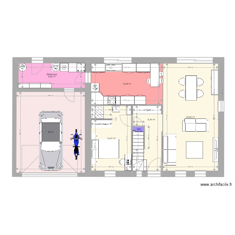 projet Maison individuelle1. Plan de 7 pièces et 107 m2